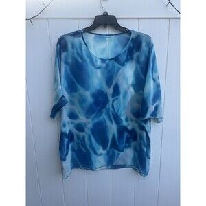 Kai Clothing Blue Sheer Tunic Swim Cover Up One Size
